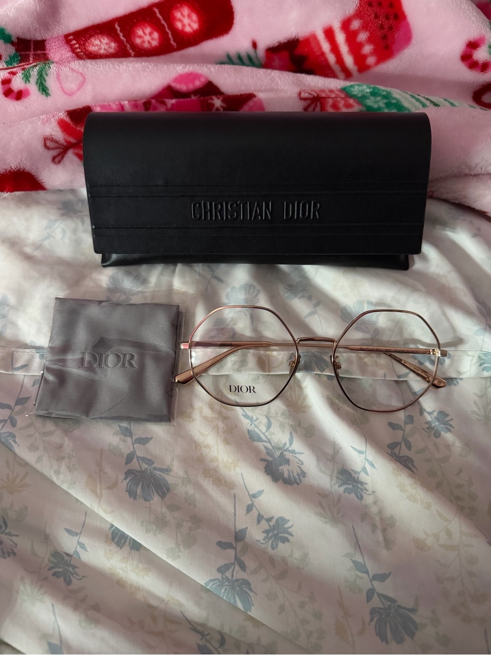 Dior Round Metal Frame Glasses in Rose Gold